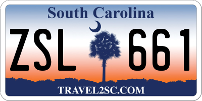 SC license plate ZSL661