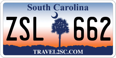 SC license plate ZSL662