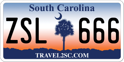 SC license plate ZSL666