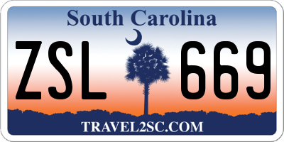 SC license plate ZSL669