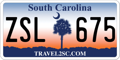 SC license plate ZSL675