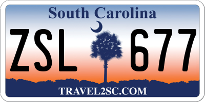 SC license plate ZSL677