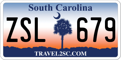 SC license plate ZSL679