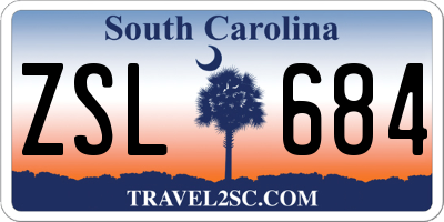SC license plate ZSL684