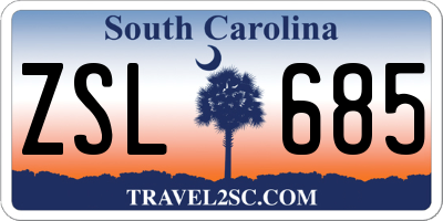 SC license plate ZSL685