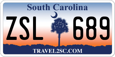 SC license plate ZSL689