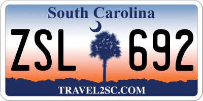 SC license plate ZSL692