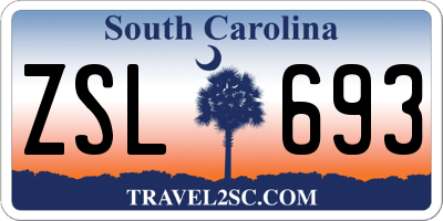 SC license plate ZSL693