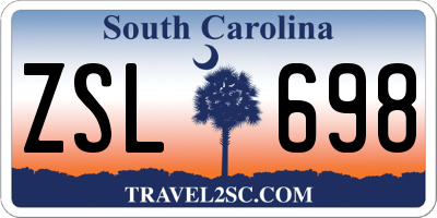 SC license plate ZSL698