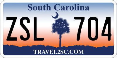 SC license plate ZSL704