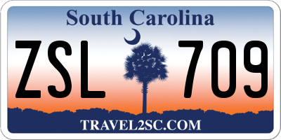 SC license plate ZSL709