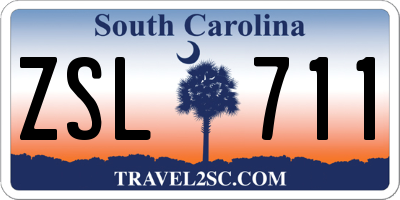 SC license plate ZSL711