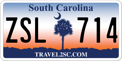 SC license plate ZSL714