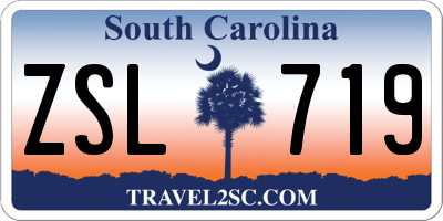 SC license plate ZSL719
