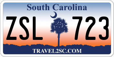 SC license plate ZSL723