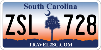 SC license plate ZSL728