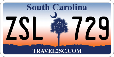 SC license plate ZSL729