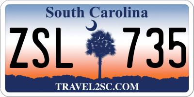 SC license plate ZSL735