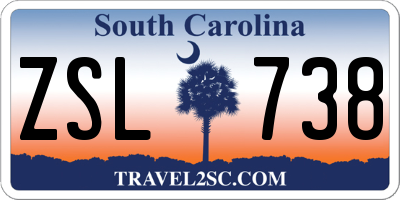 SC license plate ZSL738