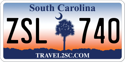 SC license plate ZSL740