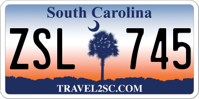 SC license plate ZSL745