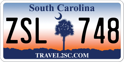 SC license plate ZSL748