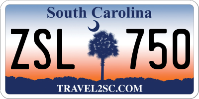 SC license plate ZSL750