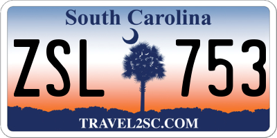 SC license plate ZSL753