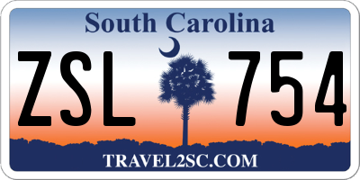 SC license plate ZSL754