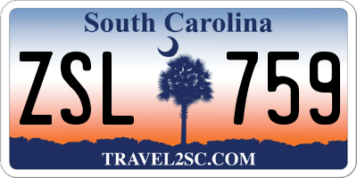 SC license plate ZSL759