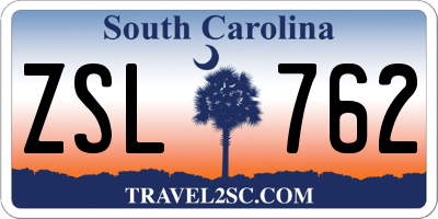 SC license plate ZSL762