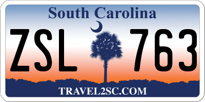 SC license plate ZSL763