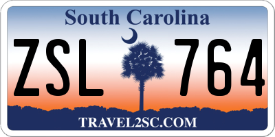 SC license plate ZSL764