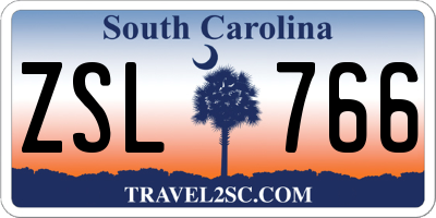 SC license plate ZSL766