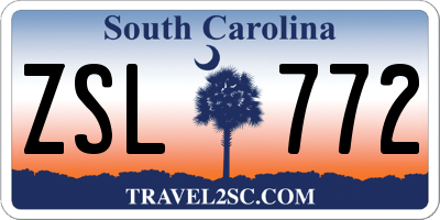 SC license plate ZSL772