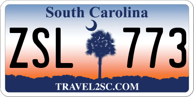 SC license plate ZSL773
