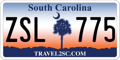 SC license plate ZSL775