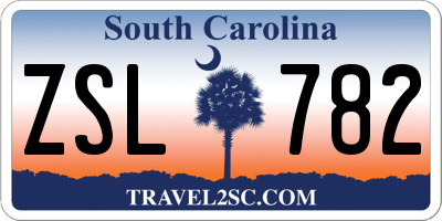 SC license plate ZSL782