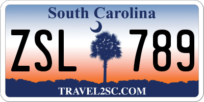 SC license plate ZSL789