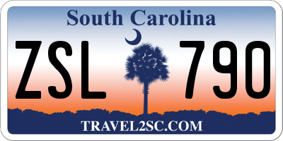 SC license plate ZSL790