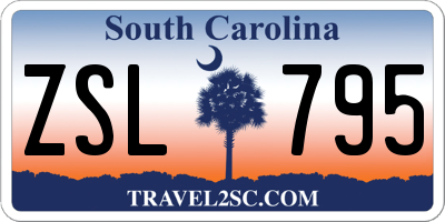SC license plate ZSL795