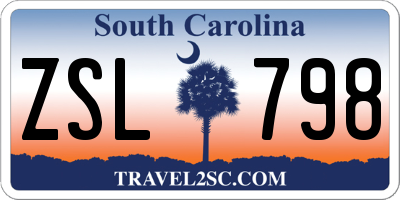 SC license plate ZSL798