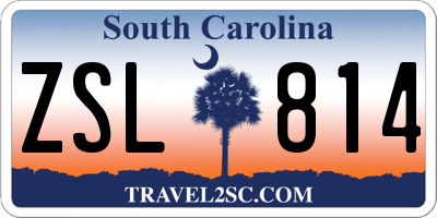 SC license plate ZSL814