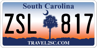 SC license plate ZSL817