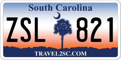 SC license plate ZSL821
