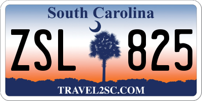 SC license plate ZSL825