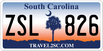 SC license plate ZSL826