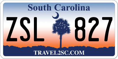 SC license plate ZSL827