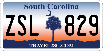 SC license plate ZSL829