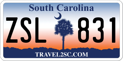 SC license plate ZSL831
